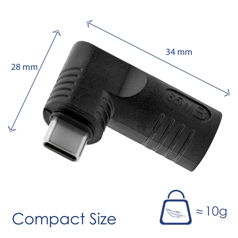 Akyga AK-ND-D02 Adapter DC 7,4 x 5,0 mm + Pin auf USB-C PD für Notebook-Netzteile, 65 W