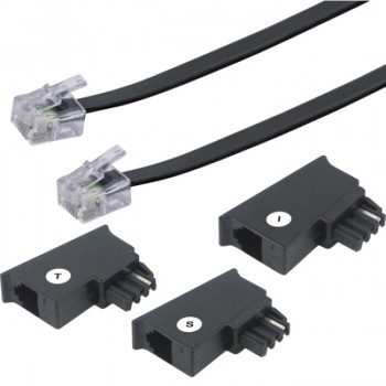 Schwaiger TAL6306533 Telefon-Anschlussleitung, universal, 6 m, RJ-11, Schwarz