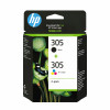 HP 305 Original Tintenpatronen-Multipack (2 Stück), dreifarbig und schwarz