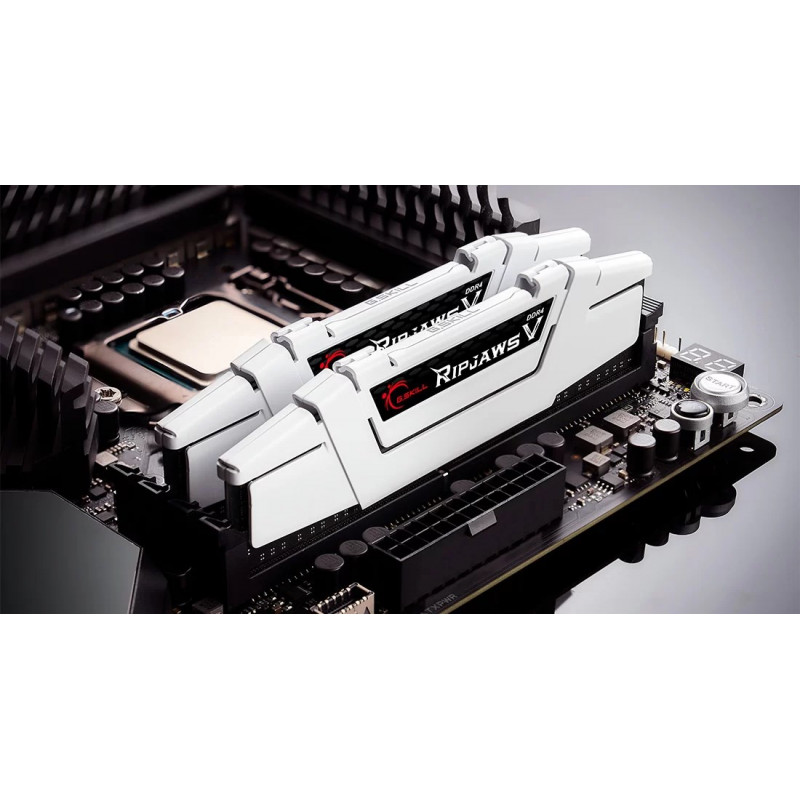 G.Skill Ripjaws V F4-3600C16D-32GVWC DDR4-3600 Speicherkit, 32 GB (2 x 16 GB), CL16, XMP2, weiß