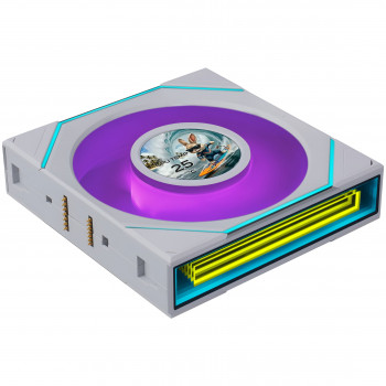Lian Li UNI FAN SL-INF LCD FLEX Wireless Gehäuselüfter (3 Stk.) mit Controller, ARGB und LCD, Reverse Blade, 120 mm, weiß