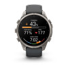 Garmin Fenix 9 Pro Smartwatch, 47 mm, Titangehäuse, Graphit/Schwarz Silikonarmband