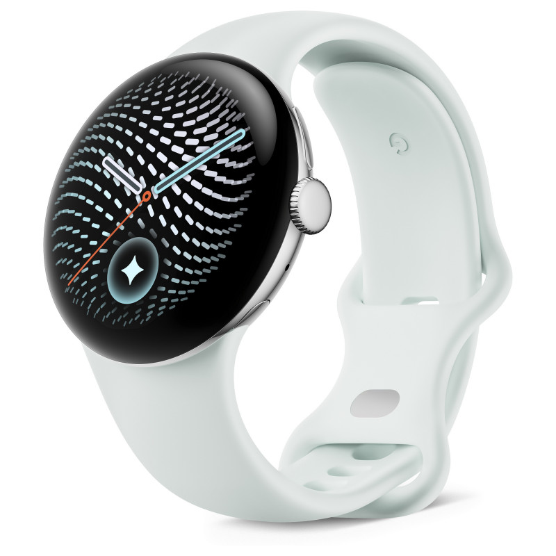 Google Pixel Watch 5 WiFi Smartwatch, 41 mm, Polished Silver / Fog, GA10898-DE