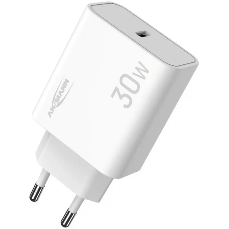 Ansmann Home Charger HC130PD USB-Ladegerät, 1x USB-C, PPS, PD, Quick Charge, 30 W, weiß