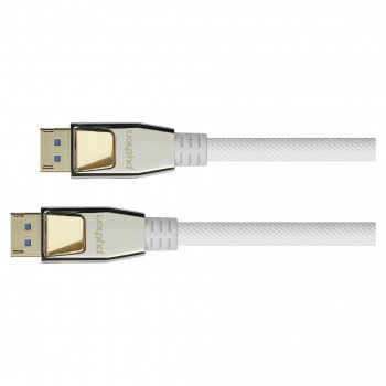 Good Connections Python DP20-PY010W DisplayPort-2.0-Kabel, 54 Gbit/s, UHBR 13.5, Nylongeflecht, weiß, 1 m