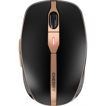 Cherry DW 9100 SLIM Tastatur-und-Maus-Set, kabellos RF + Bluetooth, AZERTY (Belgisch), Schwarz