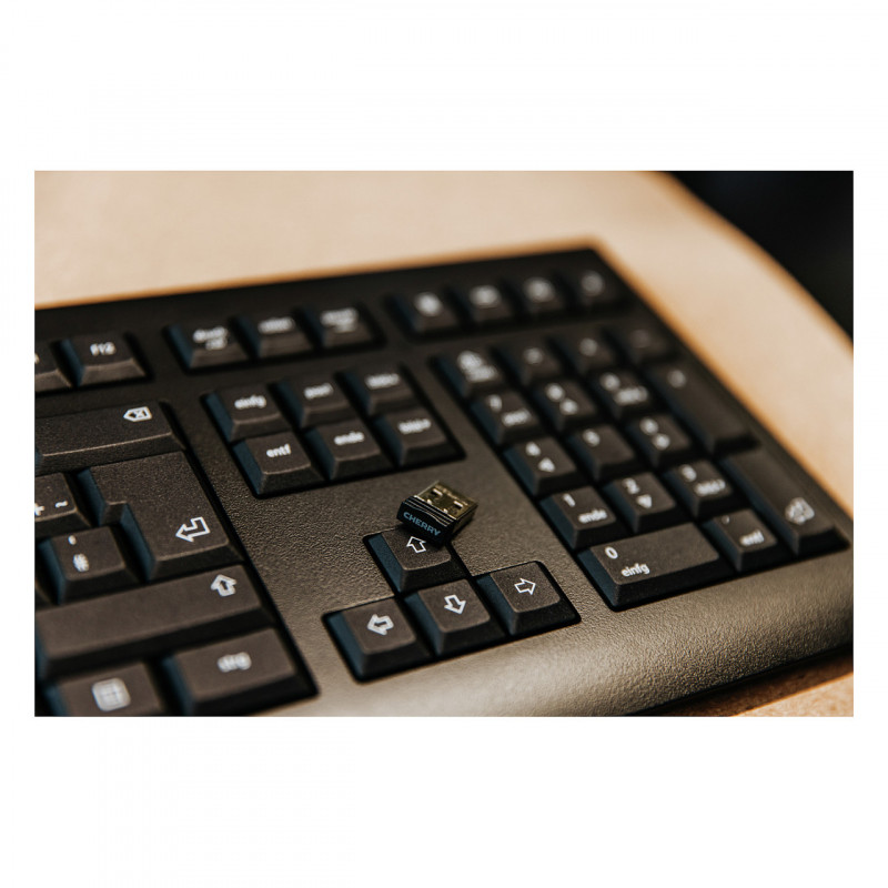 Cherry KW 3000 kabellose Desktop-Tastatur, 2,4 GHz, AZERTY (Französisch), Schwarz