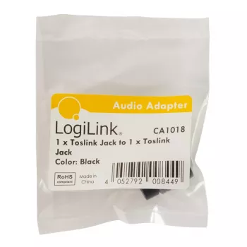 LogiLink CA1018 Toslink-Audioadapter, Toslink-Buchse auf Toslink-Buchse, schwarz