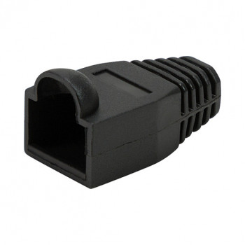 LogiLink MP0064 RJ45-Stecker Knickschutz 6,5 mm, schwarz, CAT6A (50 Stk.)
