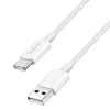 LogiLink CU0319 USB 2.0 Type-C Kabel, A/M auf C/M, 480 Mbit/s, 60 W, Nylon, weiß, 0,15 m