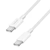 LogiLink CU0339 USB 2.0 Type-C Kabel, C/M auf C/M, 480 Mbit/s, 60 W, Nylon, weiß, 0,15 m
