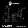 Bitspower Artemis BPM-AT90R-SL 90°-Fitting, drehbar, sandgestrahlt silber
