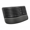 Logitech Wave Keys 920-012289 kabellose ergonomische Tastatur, 2,4 GHz / Bluetooth, Schweizer Layout (CH), Graphit