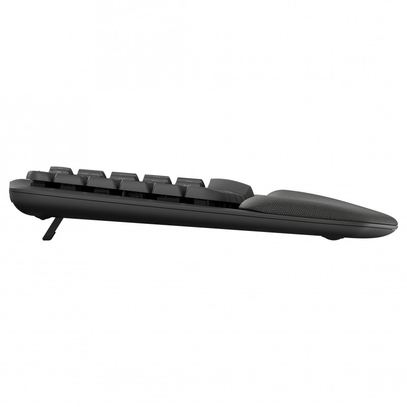 Logitech Wave Keys 920-012289 kabellose ergonomische Tastatur, 2,4 GHz / Bluetooth, Schweizer Layout (CH), Graphit