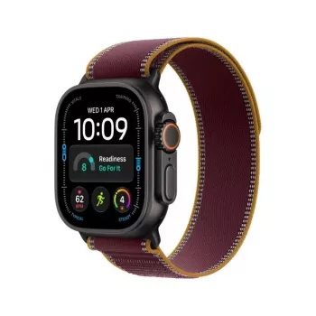 Apple Watch Ultra 4 Smartwatch, GPS + Cellular, 49 mm, Schwarz, Trail Loop Burgund, M/L