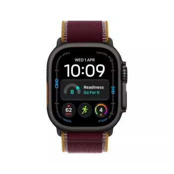 Apple Watch Ultra 4 Smartwatch, GPS + Cellular, 49 mm, Schwarz, Trail Loop Burgund, M/L