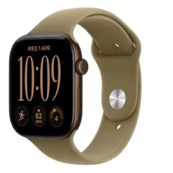 Apple Watch Series 12 GPS Smartwatch, 42 mm, Aluminiumgehäuse in Dunkelbronze, Sportarmband in Oliv S/M