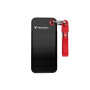 Verbatim Pocket 32434 tragbare SSD, 128 GB, USB 3.2 Typ-C, schwarz/rot