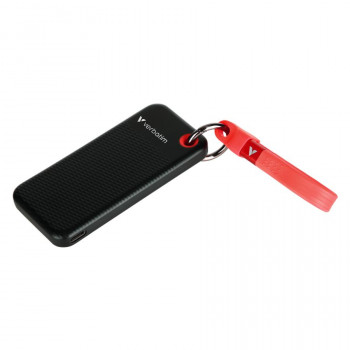 Verbatim Pocket 32434 tragbare SSD, 128 GB, USB 3.2 Typ-C, schwarz/rot