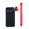 Verbatim Pocket 32434 tragbare SSD, 128 GB, USB 3.2 Typ-C, schwarz/rot