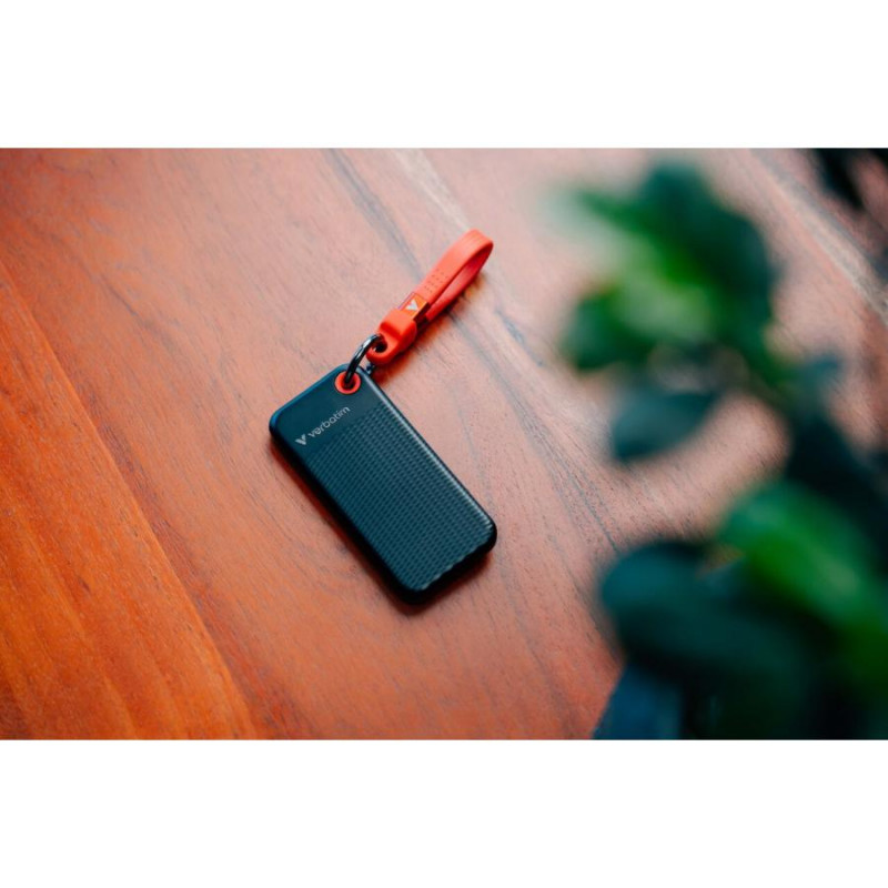 Verbatim Pocket 32434 tragbare SSD, 128 GB, USB 3.2 Typ-C, schwarz/rot