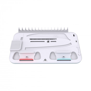 White Shark KIMURA PRO PS5 Kühlpad mit 2 Ladestationen, Weiß