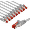 Goobay 66655 CAT 6 Patchkabel, S/FTP, 2 m, grau (10 Stück)