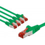 Goobay 66658 CAT 6 Patchkabel, S/FTP (PiMF), 1 m, grün, Kupferleiter (CU), 5 Stück