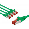 Goobay 66660 CAT 6 Patchkabel, S/FTP (PiMF), 3 m, grün, Kupferleiter (CU), 5 Stück