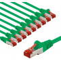 Goobay 67508 CAT 6 Patchkabel, S/FTP (PiMF), 2 m, grün, 10 Stück
