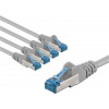 Goobay 67515 CAT 6a Patchkabel, S/FTP, 1 m, grau, 5 Stück
