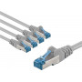 Goobay 67516 CAT 6a Patchkabel, S/FTP, 2 m, grau, 5 Stück