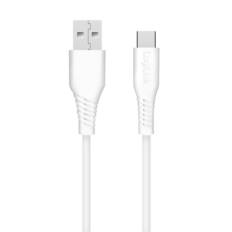 LogiLink CU0253 USB-2.0-Kabel USB-C auf USB-A, 480 Mbit/s, 15 W, weiß, 1,5 m