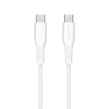 LogiLink CU0261 USB-2.0-Kabel USB-C auf USB-C, 480 Mbit/s, 60 W, weiß, 0,5 m