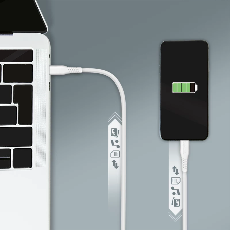 LogiLink CU0261 USB-2.0-Kabel USB-C auf USB-C, 480 Mbit/s, 60 W, weiß, 0,5 m