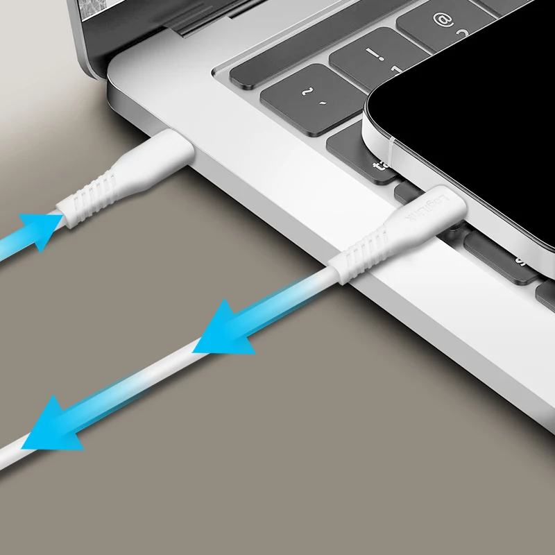LogiLink CU0263 USB-2.0-Kabel USB-C auf USB-C, 480 Mbit/s, 60 W, weiß, 1,5 m