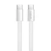 LogiLink CU0445 USB-2.0-Flachkabel USB-C auf USB-C, geflochten, 480 Mbit/s, 60 W, weiß, 1 m