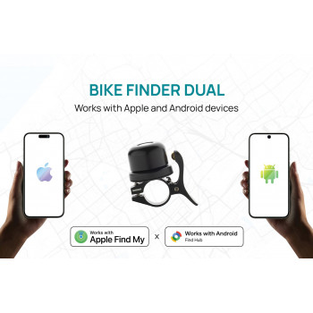 XD Design Connects Bike Finder Dual Fahrradklingel mit Tracker, Apple & Android Find, IPX6, P301.1401
