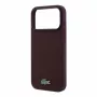 Lacoste PVC Iconic Petit Pique MagSafe-Hülle für iPhone 18 Pro Max / 17 Pro Max, Metall-Logo, Bordeaux