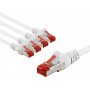 Goobay 66644 CAT 6 Patchkabel, S/FTP (PiMF), 3 m, weiß (5 Stk.)