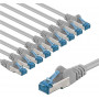 Goobay 67526 Patchkabel Cat 6a S/FTP, 2 m, grau (10 Stück)