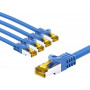 Goobay RJ45-Patchkabel CAT 6A S/FTP (PiMF), 500 MHz, mit CAT 7 Rohkabel, 5 m, blau (5 Stk.)