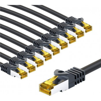 Goobay 69413 RJ45-Patchkabel CAT 6A S/FTP (PiMF), 500 MHz, mit CAT 7 Rohkabel, 1 m, schwarz