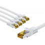Goobay 69425 RJ45-Patchkabel CAT 6A S/FTP (PiMF), 500 MHz, mit CAT 7 Rohkabel, 3 m, weiß (5 Stück)