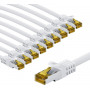 Goobay 69451 RJ45-Patchkabel CAT 6A S/FTP (PiMF) mit CAT-7-Rohkabel, 5 m, weiß (10 Stück)
