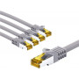 Goobay 69467 RJ45-Patchkabel CAT 6A S/FTP (PiMF) mit CAT-7-Rohkabel, 1 m, grau (10 Stück)