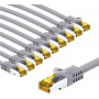 Goobay 69517 RJ45-Patchkabel CAT 6A S/FTP (PiMF) mit CAT-7-Rohkabel, 3 m, grau (10 Stück)