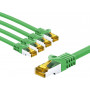 Goobay 69573 RJ45-Patchkabel CAT 6A S/FTP (PiMF), 500 MHz mit CAT 7 Rohkabel, 1 m, grün (5 Stück)