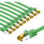Goobay 69758 RJ45-Patchkabel CAT 6A S/FTP (PiMF), 500 MHz mit CAT 7 Rohkabel, 3 m, grün (10 Stück)