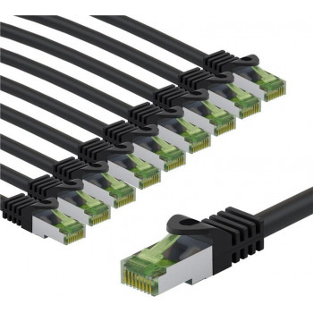 Goobay 69764 CAT 8.1 Patchkabel, S/FTP (PiMF), 1 m, grau (10 Stück)